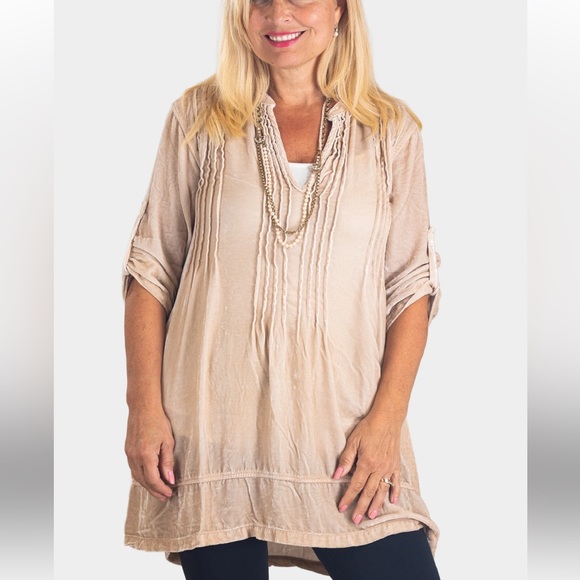 CP Shades Tan Regina Velvet Tunic - flawed - Picture 5 of 7